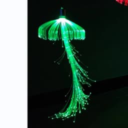 MEMEOKON 10pcs 12V Fiber Optic Jellyfish String Chandeliers Outdoor Christmas Garland Party Garden Tree Lights