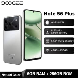 Global Version DOOGEE Note56 Plus Android 16 Smartphone 48GB+256GB 6150mAh Large Battery 6.56'' 90Hz Display 50MP Camera NFC