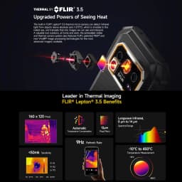 Ulefone Armor 27T Pro+ Rugged Smarphone 5G Thermal Imaging 6.78'' 120Hz 10600mAh 33W 12GB+256GB 64MP Night Vision Android 15 NFC