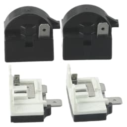 2PCS Starting Relay And Overload Protector Refrigerator PTC Start Relay 1/2 Pin 15 Ohm + 1/6H Compressor Overload Protector 