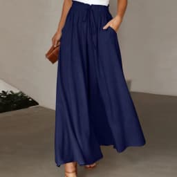 Spring and Summer Women's Trousers Elastic Waist Solid Color Fashion High Waist Simple Versatile Basic Pants