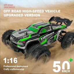 "1:16 4WD RC Car (50km/h): LED Lights, Off-road High-Speed Drift. For Boys & Off-road Fans. Monster Truck Toy – Christmas & New
