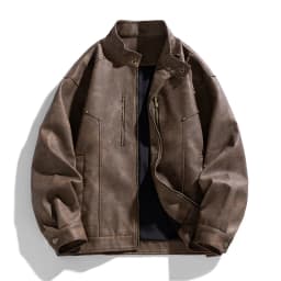 American Style Stand Collar Faux Leather Jacket Men Trend Motorcycles Casual Outwear Male Autumn Winter Loose Moto Biker Coats