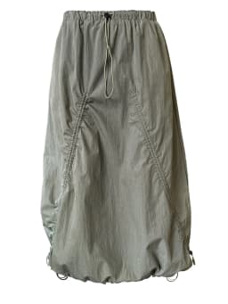 [EAM] High Elastic Waist White Drawstring Irregular Casual Half-body Skirt Women Fashion Tide New Spring Autumn 2026 1DH9428