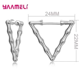 100% Real 925 Sterling Silver Earrings Statement Heart Star Square Round Geometric Hoop Flexible Earwire Leverback Women Jewelry