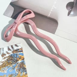 U-Shaped Bow Hair Stick Acrylic Hairpin for Women Fashion Hair Clip Comb Bun Sweet Headwear Hairstyle Girls Hair Accessories