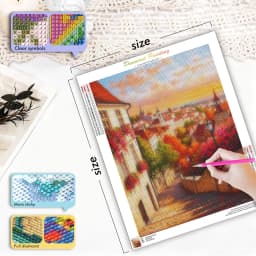 CHENISTORY Diamond Painting Pictures 5D Simple Diy Crafts Drawings With Diamonds Landscape house Crystal Living Room Decoration