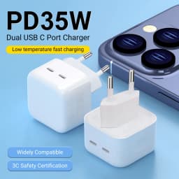 For Apple Original PD 35W Dual Type C Charger For iPhone 17 Air 13 12 11 14 15 16 Pro Max Plus iPad Charger Fast Charging Cable