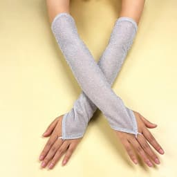 45cm Women Shiny Solid Hook Finger Gloves Opera Dance Party Stage Performance Nightclub Cosplay Eleagnt Breathable Thin