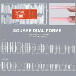 256pcs Sandwich Nail Dual Form Set Quickly Building Full Cover Tips Nail Extension Form Clear French Tip Manicure Tool