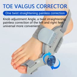 Unisex Bunion Foot Adjuster Rotating Knob Hallux Valgus Splint Big Toe Straightener Brace with Heel Strap for Left Right Foot