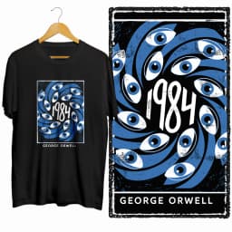 Coolmind U0014-T2 1984 Graphic Print Men T Shirt O-Neck Loose Tshirt Men 100% Cotton Tee Shirts