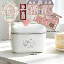 Flower Knows Makeup Set Swan Ballet Concealer Palette Embossed Blusher Shine Lipstick Kit With Bag THE SWEETIE BEAR Bunny Garden