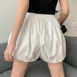 Lucyever 2025 Spring Fluffy Bloomer Shorts for Women Solid High Waist Loose Cute Shorts Female Korean All Match Short Pants