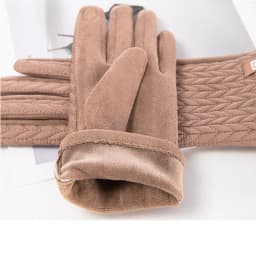 Women Winter Keep Warm Touch Screen Down Suede Fabric Gloves Cycling Drive Fashion Elegant Temperament Windproof Diamond Grid