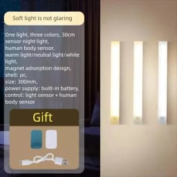Motion Sensor Light Indoor, Wireless Under Cabinet Lamp, Rechargeable Closet Lights Dimmable 3Color Temperatures, Counter Lamps