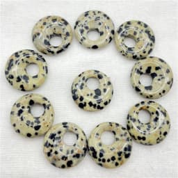 18mm Natural Gem Stone Quartz Crystal Amethyst Donut Charm Beads Pendant For Diy Jewelry Making Necklace Accessories 10pcs