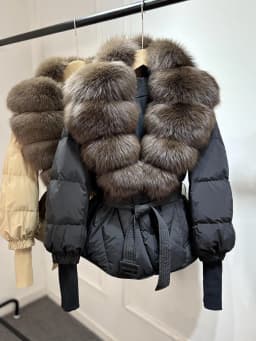 Janveny Large Real Natural Fox Fur Collar 90% White Duck Down Jacket Women 2026 Winter Puffer Coat Female Parkas Waterproof