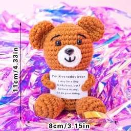 Positive Crochet Handmade Amigurumi Doll Emotional Support Pocket Hug Knit Plant Flower Encouragement Gift for Friends Coworker