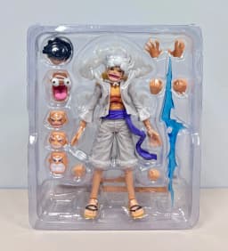 One Piece Luffy Gear 5 Sun God Nika Action Figure, Anime Figure Model Ornament with Multiple Accessories
