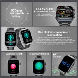 Smart Watch ET585 Men AMOLED ECG Blood Compositoin Health Monitoring Bluetooth Call Women Sports Fitness Tracker Smartwatch