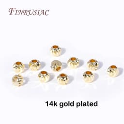 5 Sizes Round Spacer Beads 18K Gold Plated Brass Metal Beads Cut Pattern Separators Beads For DIY Handmade Jewelry Accessories
