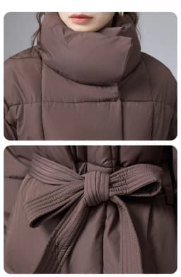 ZAROY Women Winter Belted Jacket Elegant Stand Collar Windproof Puffer Coat Cotton Padded Thick Warm Snow Parkas Overcoat куртка