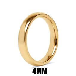 Smooth High Polish 8MM Stainless Steel Band Ring 18K Gold Plated Wide Finger Ring Minimalist Fashion Waterproof Jewelry