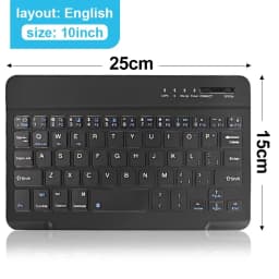 KEBIDUMEI Bluetooth Mini Keyboard 10 inch Backlit Ultrathin Keyboard Rechargeable Mute Click Office Keypad Computer Accessories