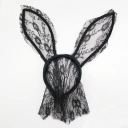 Party Rabbit Bunny Ears Headband With Lace Eye Mask Black/Red Masquerade Birthday Anime Cosplay Costume Halloween Christmas