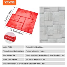 VEVOR Concrete Stamps Mat Concrete Texturing Skin Polyurethane Stamp Stone Tile Texture Mat Slate floor Imprint Concrete Molds