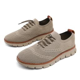 Plus Size 51 52 53 54 Men's Knit Wingtip Oxford Shoes Lightweight Breathable Slip‑on Business Casual Walking Sneakers for Men