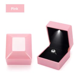 1Pc LED Jewelry Ring Box Luxury Velvet Rubber Necklace Pendant Gift Display Box With Light For Proposal Engagement Wedding Case
