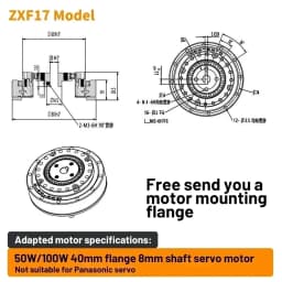 Precision Harmonic Drive Gearbox for Nema 17/23 Stepper 40-130mm Servo Motors High Torque Compact Laser Cutting Head Positioning
