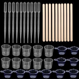 Resin Mixing Casting Tools Kit 10 Mixing Cups 10 Measuring Cups 10 Wooden Sticks 10 Droppers DIY Craft Jewelry Making
