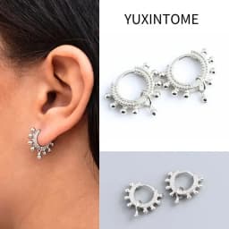 Pave Micro Crystal North Star Hoop Earrings Punk 925 Sterling Silver Ear Needle Twist Gold Earrings For Women Minimalist Jewelry