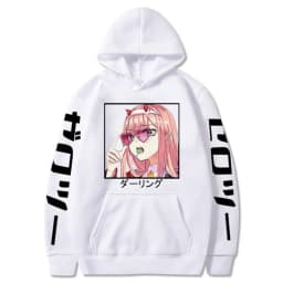 Harajuku Anime Darling In The Franxx Zero Two Graphic Print Hooded Men Women Hoodies Casual Sweatshirt Female Trendy Pullover