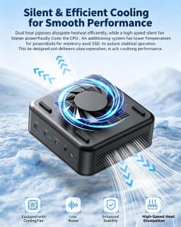 NIPOGI Mini PC AMD Ryzen 3 3250U Desktop Mini Computers 8GB RAM 256GB M.2 SSD WiFi 5, BT 4.2,DUAL 4K Display Windows 11 Pro