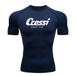 2026 Men Surf Sunscreen Diving Suit Rash Protection t-Shirt Swimsuit Tight Short-Sleeved Swimming Floating UV tee shirt homme