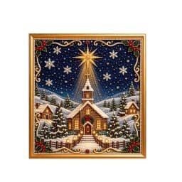 Framed Christmas Pearl Diamond Painting Kit DIY 3D Pearl Art Kits Home Wall Decor Holiday Gift Relaxing Handmade Diamond Art Set