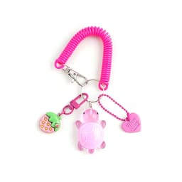 Creative Candy Color Flower Heart Pendant Keychain Cute Small Flower Key Ring Bag Pendant Accessories Luminous Turtle Pendant