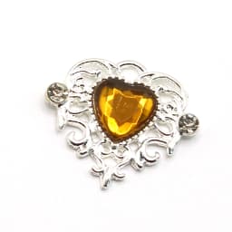10Pcs 21 * 25mm Peach Heart Rhinestone Alloy Flower Plate Ornaments Diy Wedding Dress Gift Box Hair Decoration Accessories