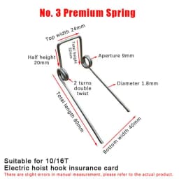 2Pcs High Quality Crane Hook Safety Accessories Double Torsion Spring Anti Decoupling Device Buckle Torsion Spring