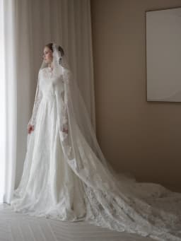 Vintage Modest Wedding Dresses High Neck Long Sleeve Lace A‑Line Bridal Gown Muslim Robe Mariée Vestido De Noiva Customized