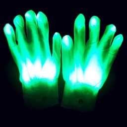 1Pair LED Gloves Halloween Skull Finger Gloves Rave Costume For Stage Show Performance Halloween Party Skeleton Cosplay Props