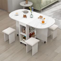 Folding Dining Table Set 4 Chairs Italian Nordic Luxury Dining Table Decorate Simple Mesas Y Sillas De Comedor Kitchen Furniture
