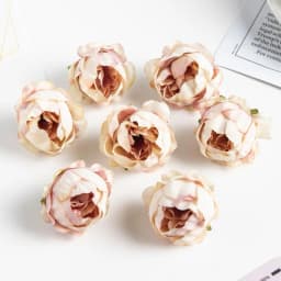 10PCS Artificial Flowers Rose Wedding Wreath Valentine‘s Decora Home Room Scrapbooking Fake Silk Peony Head Diy Gifts Candy Box