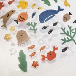 Korean BONITO Under The Sea Crystal Drop 3D PVC Stickers Scrapbooking Diy Journal Diary Sticker Cute Decor School Gift