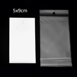 Earring Cards with Bags 50pcs Earring Display Cards 50pcs Self-Seal Bags Kraft Paper Tags Necklace Display Cards for DIY Jewelry
