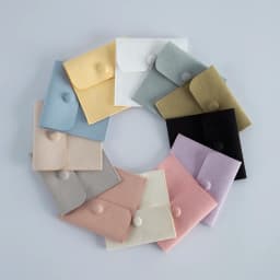 10pack Microfiber Jewelry Snap Packaging Bag Earrings Necklace Velvet Wedding Birthday Presents Gift Pouches Small Button Sack